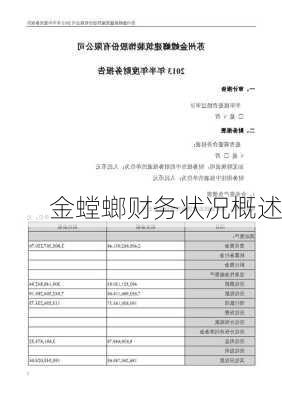 金螳螂财务状况概述