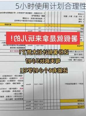 5小时使用计划合理性