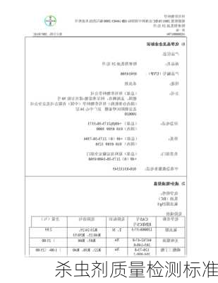 杀虫剂质量检测标准