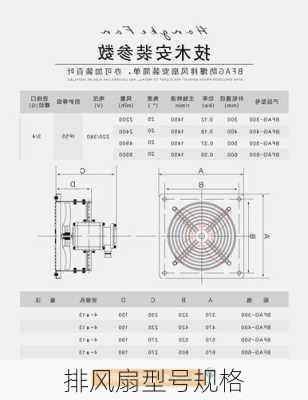 排风扇型号规格