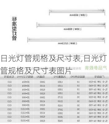 日光灯管规格及尺寸表,日光灯管规格及尺寸表图片