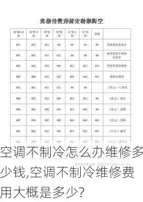 空调不制冷怎么办维修多少钱,空调不制冷维修费用大概是多少?