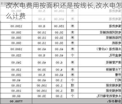 改水电费用按面积还是按线长,改水电怎么计费