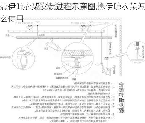 恋伊晾衣架安装过程示意图,恋伊晾衣架怎么使用