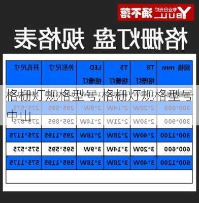 格栅灯规格型号,格栅灯规格型号中山