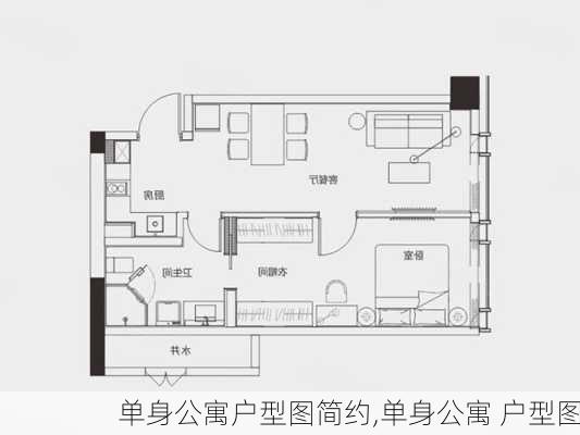 单身公寓户型图简约,单身公寓 户型图