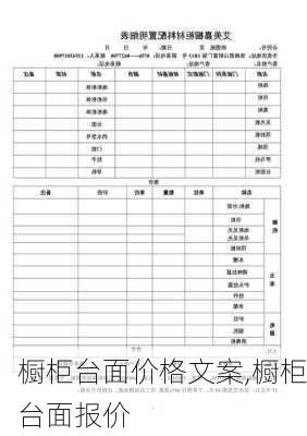 橱柜台面价格文案,橱柜台面报价