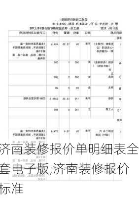 济南装修报价单明细表全套电子版,济南装修报价标准