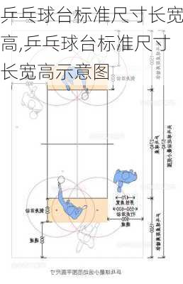 乒乓球台标准尺寸长宽高,乒乓球台标准尺寸长宽高示意图