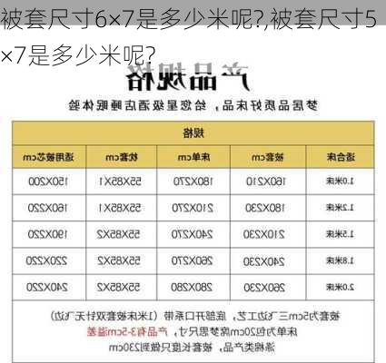 被套尺寸6×7是多少米呢?,被套尺寸5×7是多少米呢?