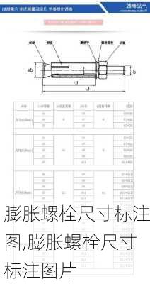 膨胀螺栓尺寸标注图,膨胀螺栓尺寸标注图片