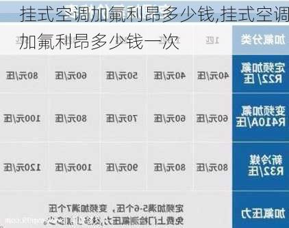 挂式空调加氟利昂多少钱,挂式空调加氟利昂多少钱一次