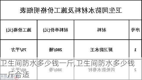 卫生间防水多少钱一斤,卫生间防水多少钱一斤合适