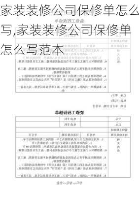 家装装修公司保修单怎么写,家装装修公司保修单怎么写范本