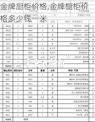 金牌厨柜价格,金牌橱柜价格多少钱一米