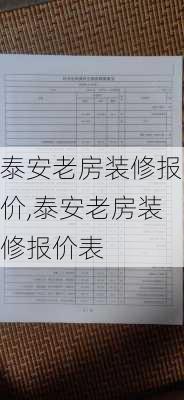 泰安老房装修报价,泰安老房装修报价表